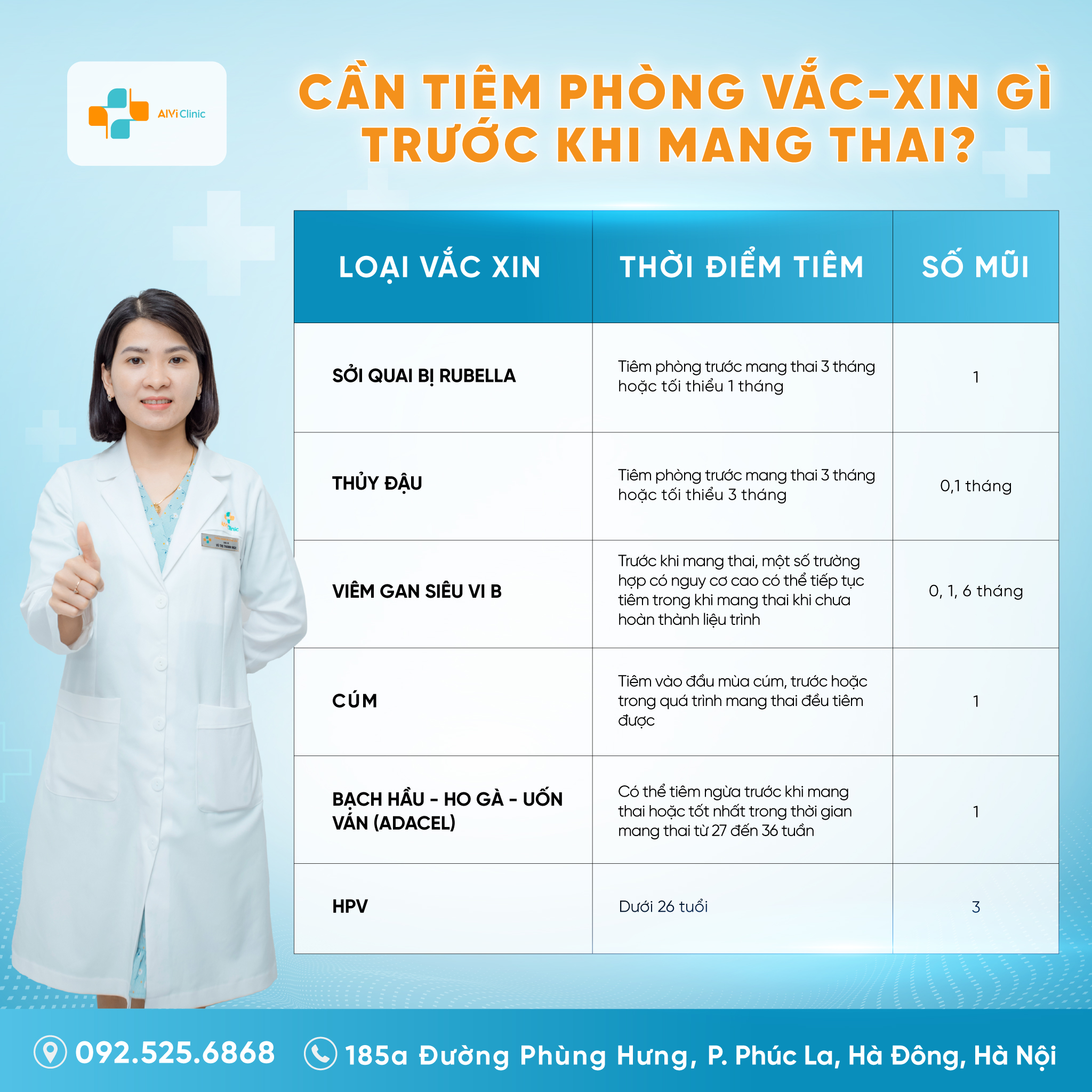 6 LOẠI VẮC-XIN MẸ CẦN LƯU Ý TRƯỚC KHI MANG THAI 